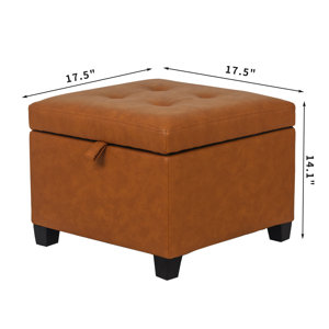 Latitude Run® Jaaden Vegan Leather Storage Ottoman | Wayfair